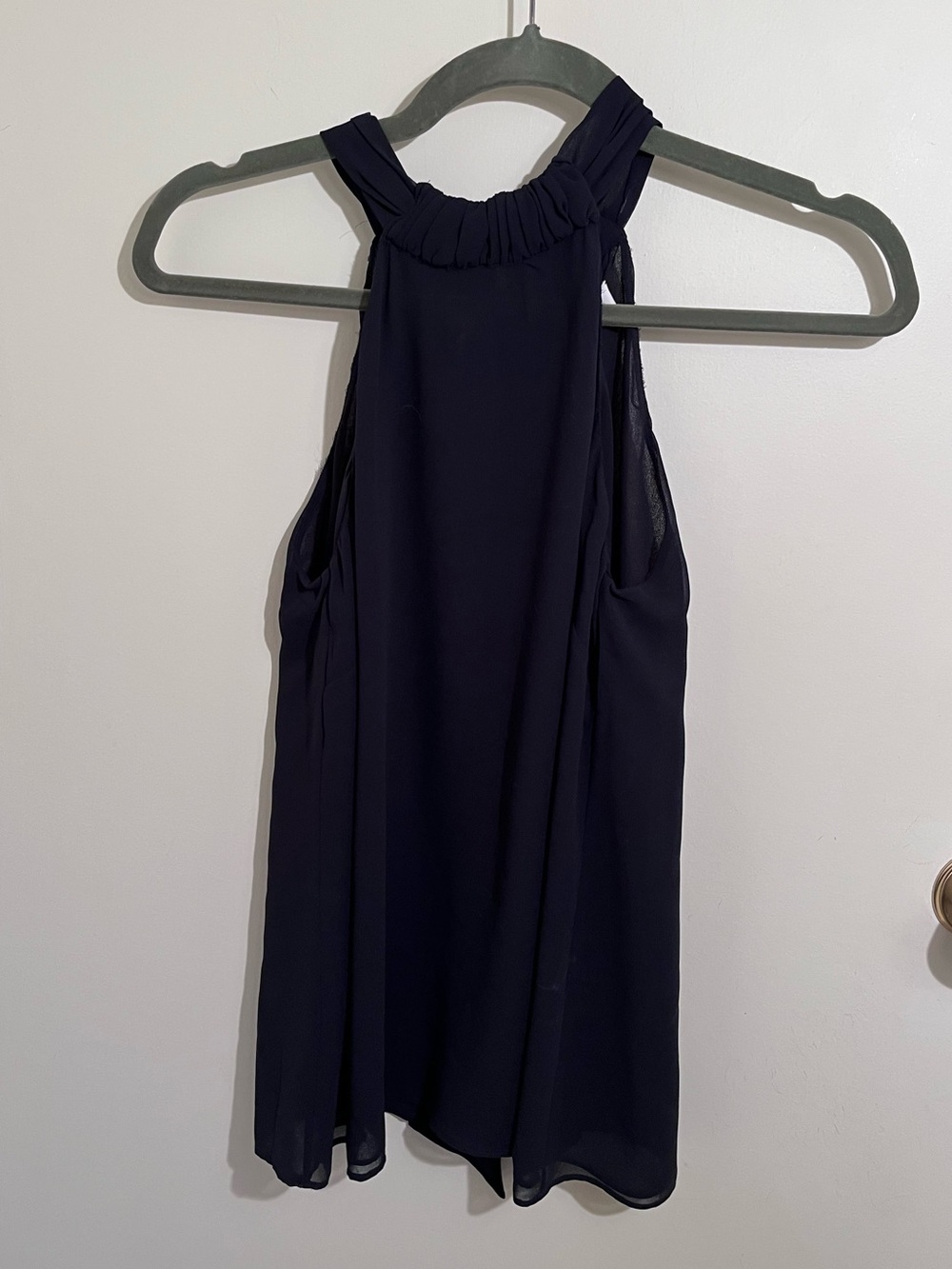 Versace Collection Navy Ruched Halter Camisole